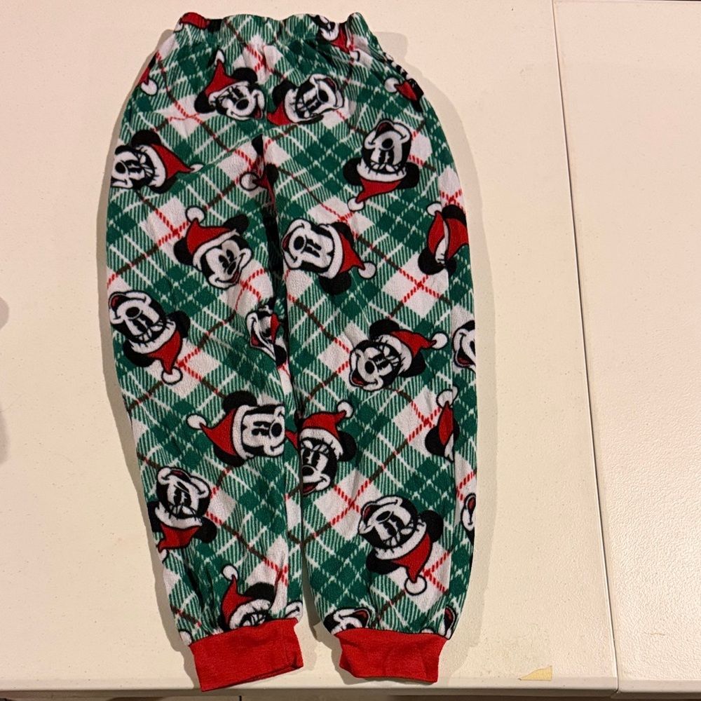Children's Green Plaid Holiday Pajama set with Cartoon Character